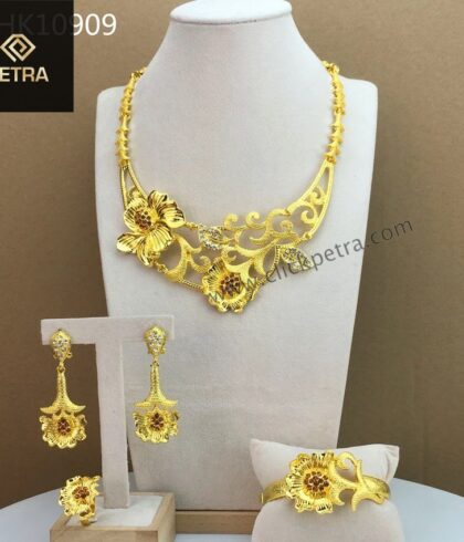 classy-fashion-4pcs-flower-24carat-plated-jewelry-set