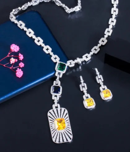 dubai-elegant-cz-square-drop-necklace