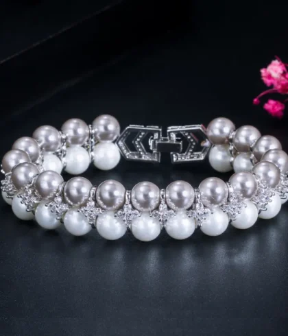 dainty-elegant-silver-color-gray-round-pearl-bead-bracelet